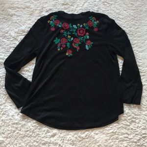 Loft Floral Embroidered Long Sleeve